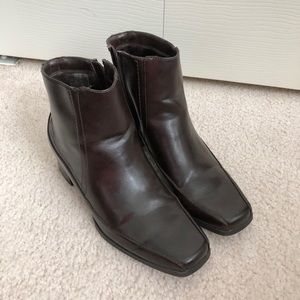 Predictions brand brown vegan leather ankle bootie
